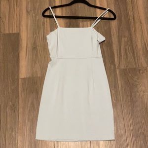 Light blue bodycon square neck dress